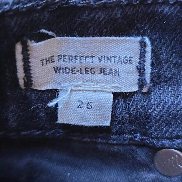 Madewell, The Perfect Vintage Wide-Leg Jean, Black, EUC, Women's 26 - Picture 14 of 16